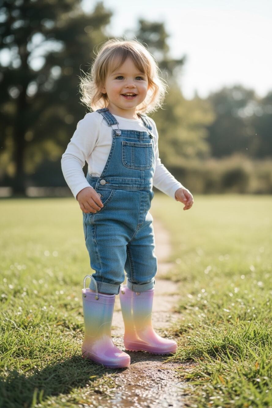 Cat & Jack Kids Rainbow Iridescent Rain Boots - Size 5
